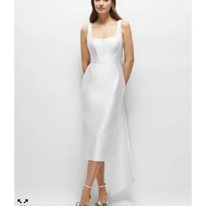 ALFRED SUNG White Midi Dress